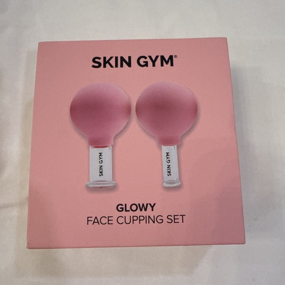 SKIN GYM Glass Face Cupping Set Glowy Pink Open Box